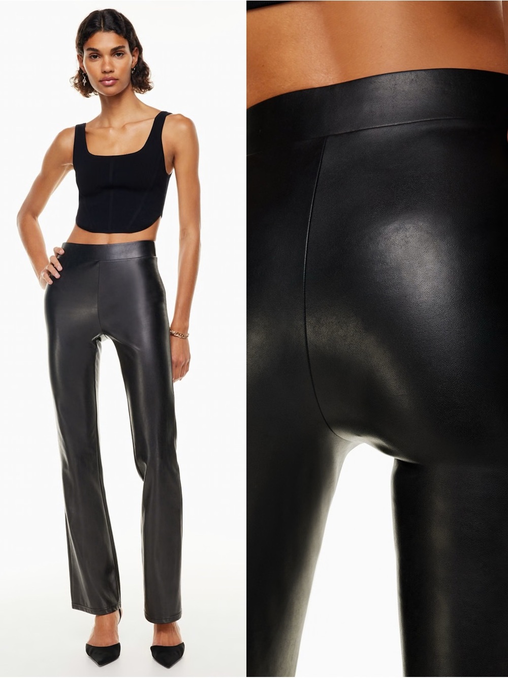 Ten by Babaton Upstage Black faux leather pants 2xs